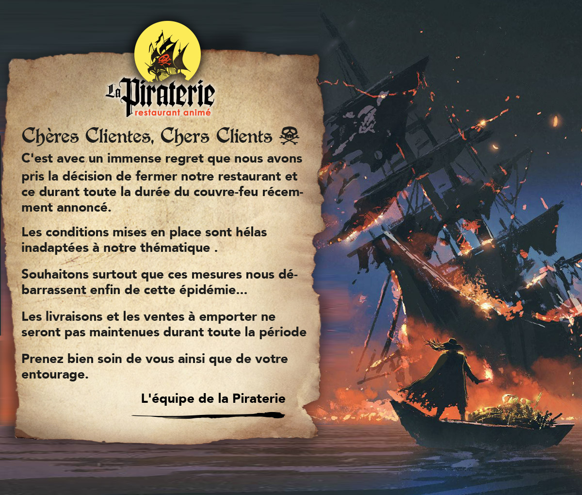 Restaurant anniversaire -thème La Piraterie - restaurant à thème
